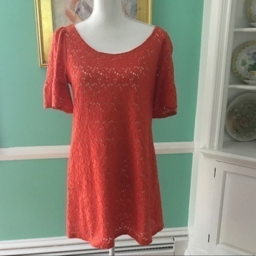 Love In Orange Lace Dress Size‎ Small
